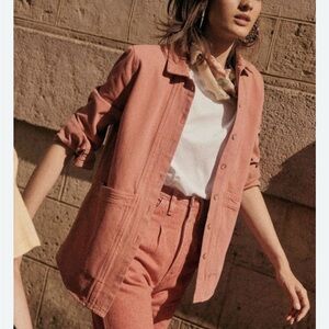 Sezane Will Jacket in Blush Pink Utility